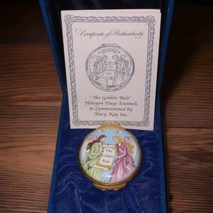 Mary Kay 2000 Halcyon Days Hinged Trinket Box ‎ The Golden Rule Gift